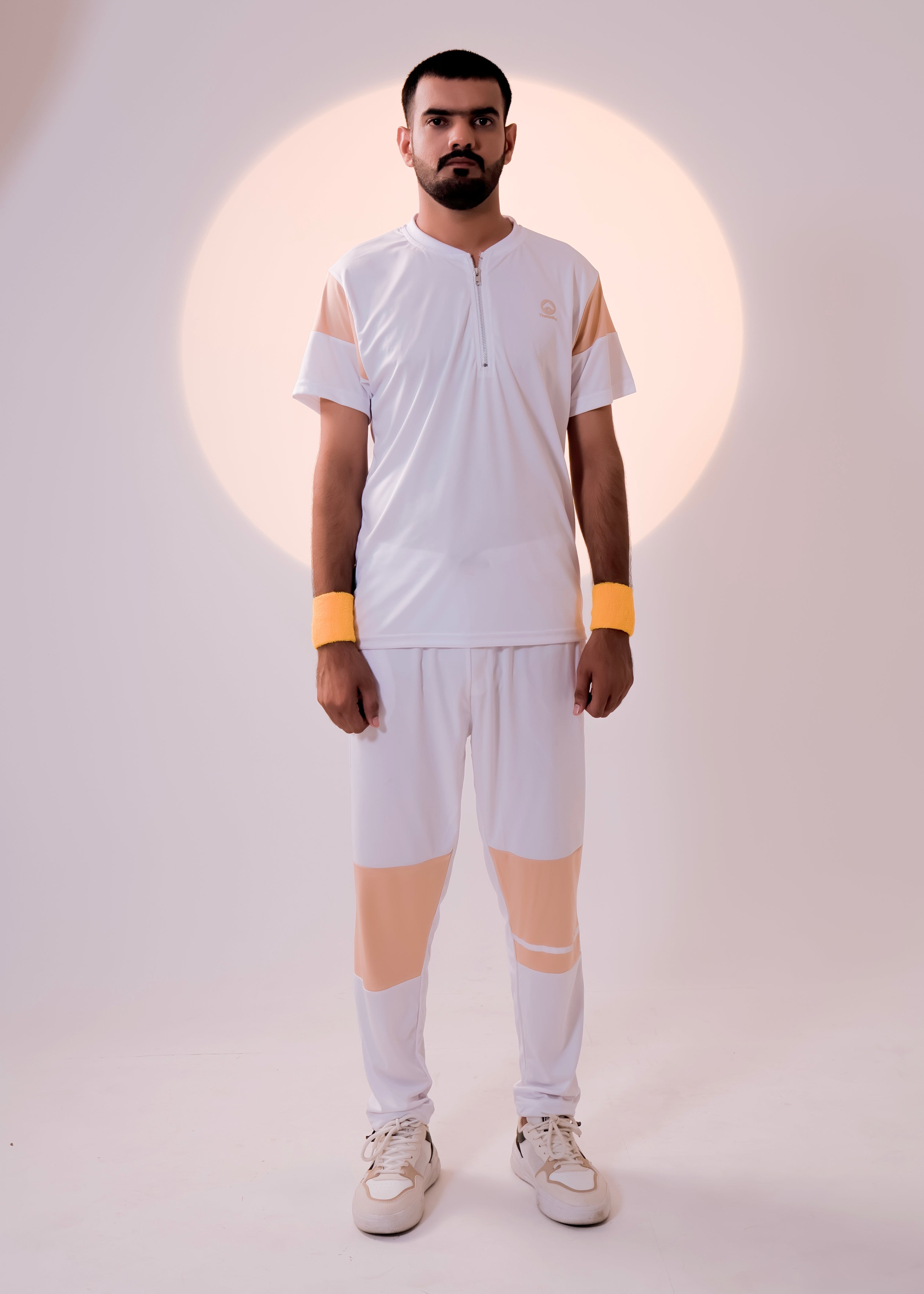 White/Beige Men Summer Tracksuit