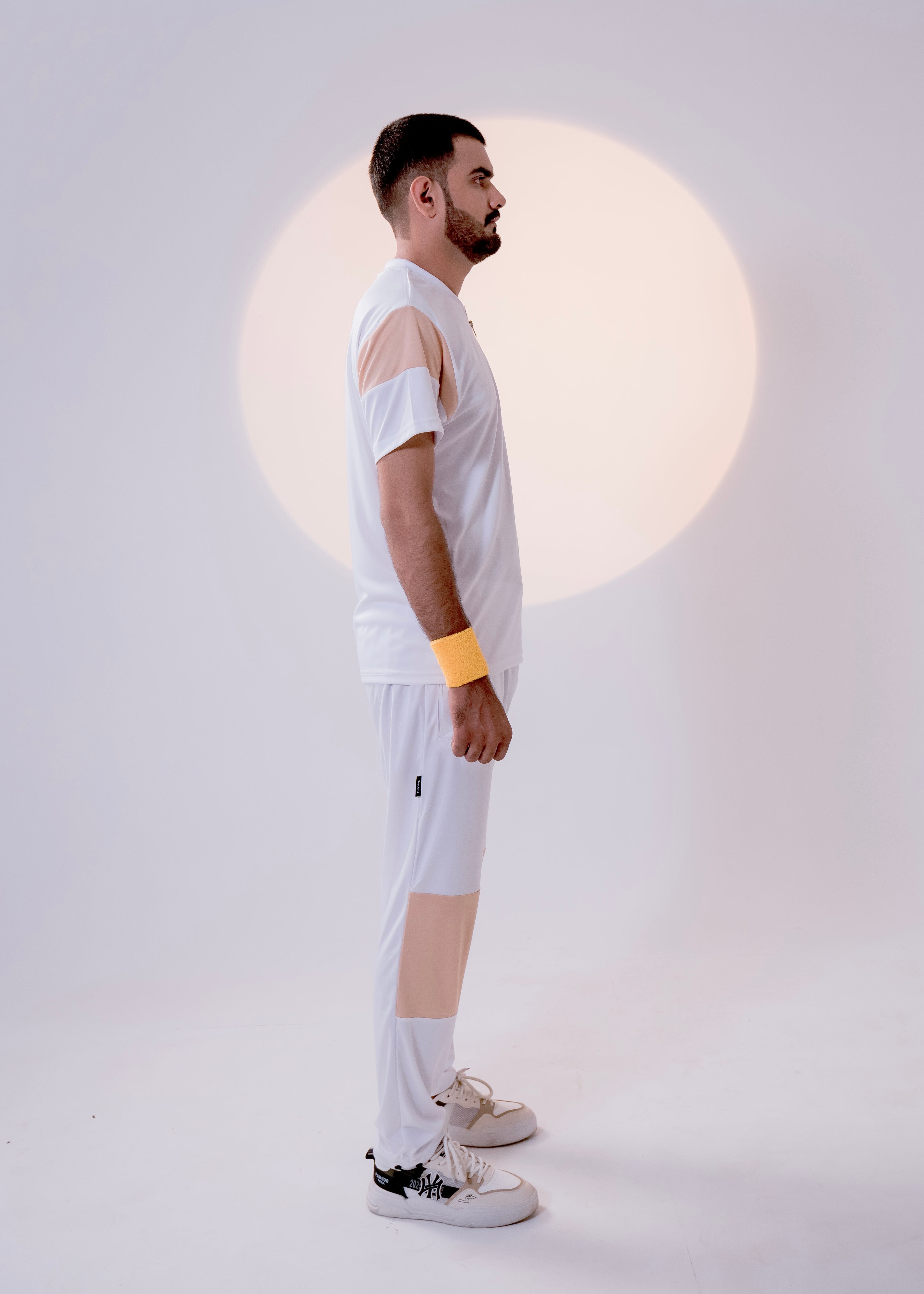 White/Beige Men Summer Tracksuit