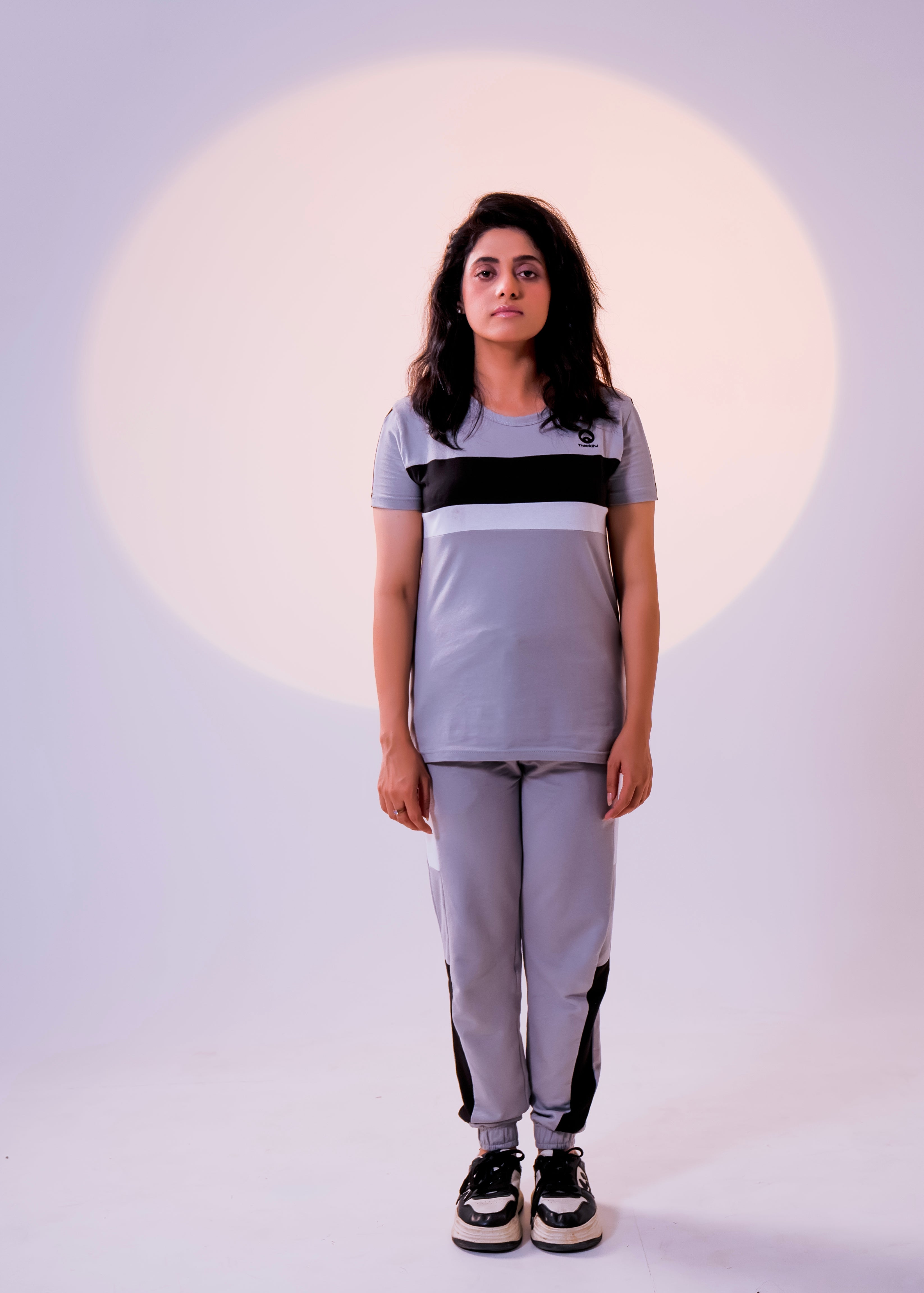 Grey - Cotton Lycra/French Terry - Women Summer Tracksuit