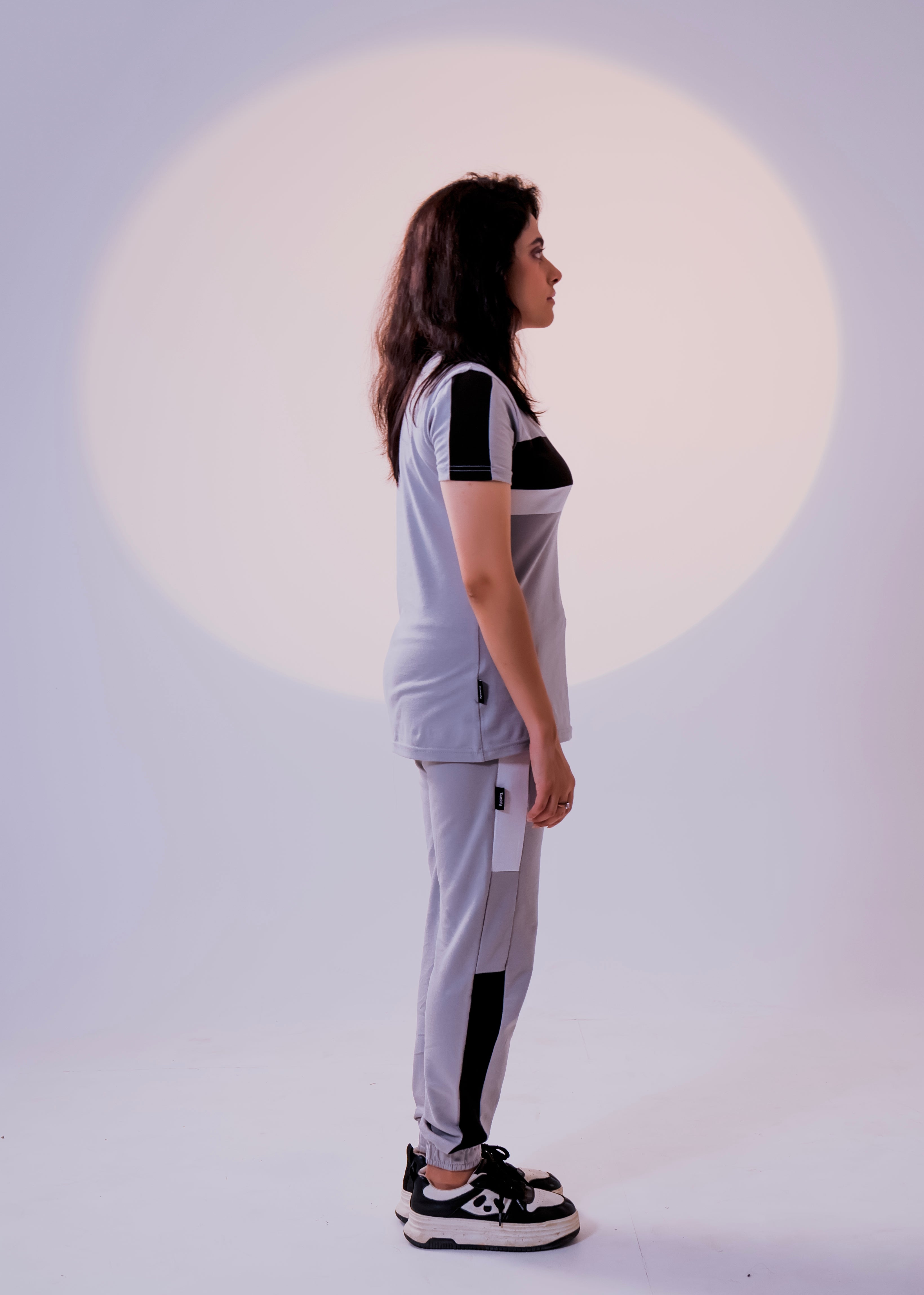 Grey - Cotton Lycra/French Terry - Women Summer Tracksuit