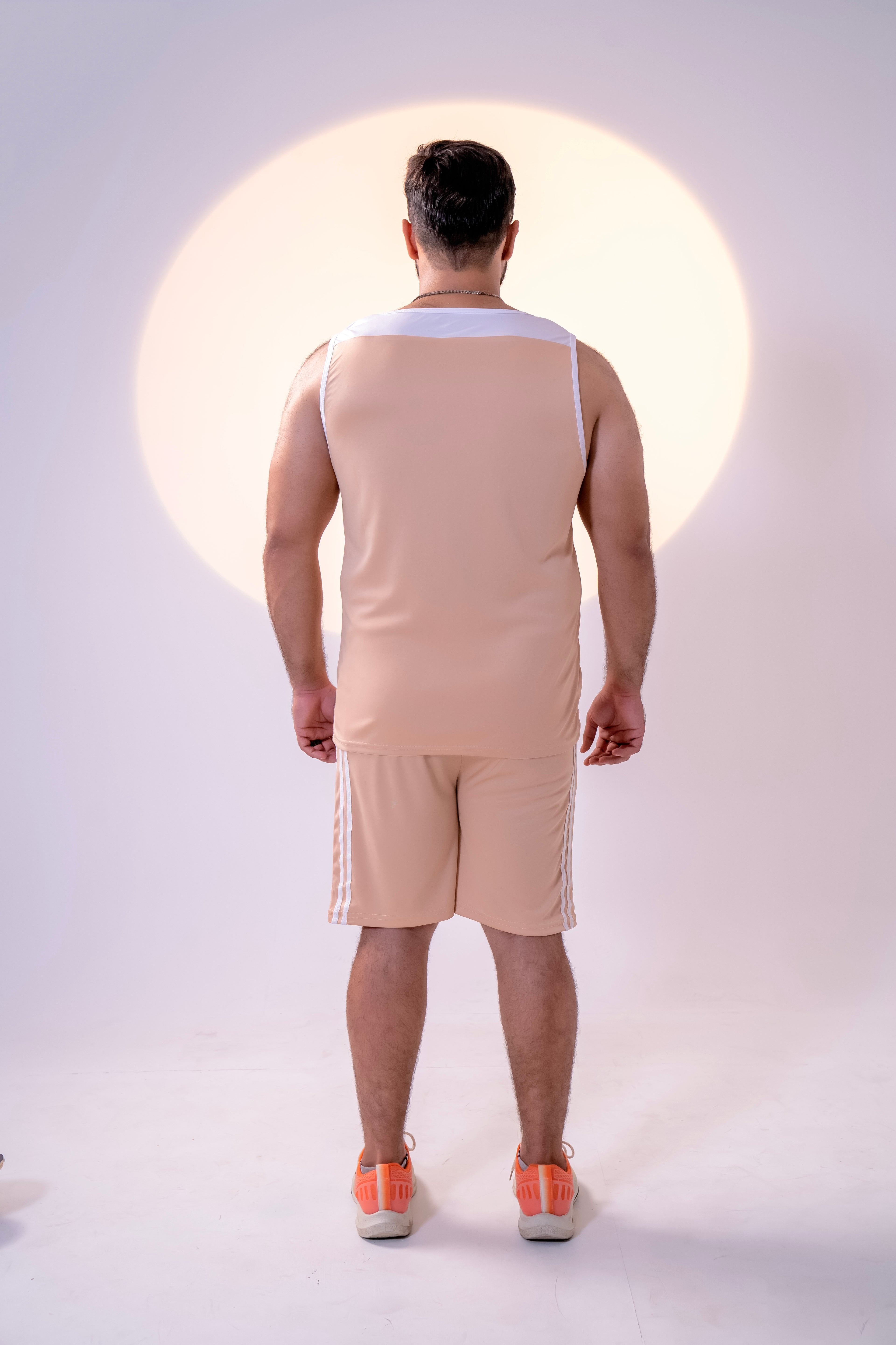 Beige - Men Summer Shorts & Tank Top