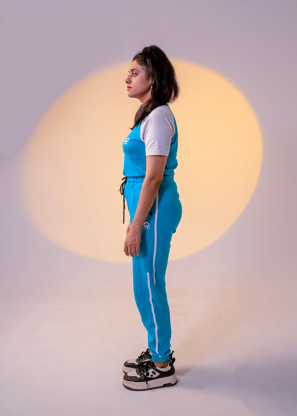 Scuba Blue - Cotton Lycra/French Terry - Women Summer Tracksuit