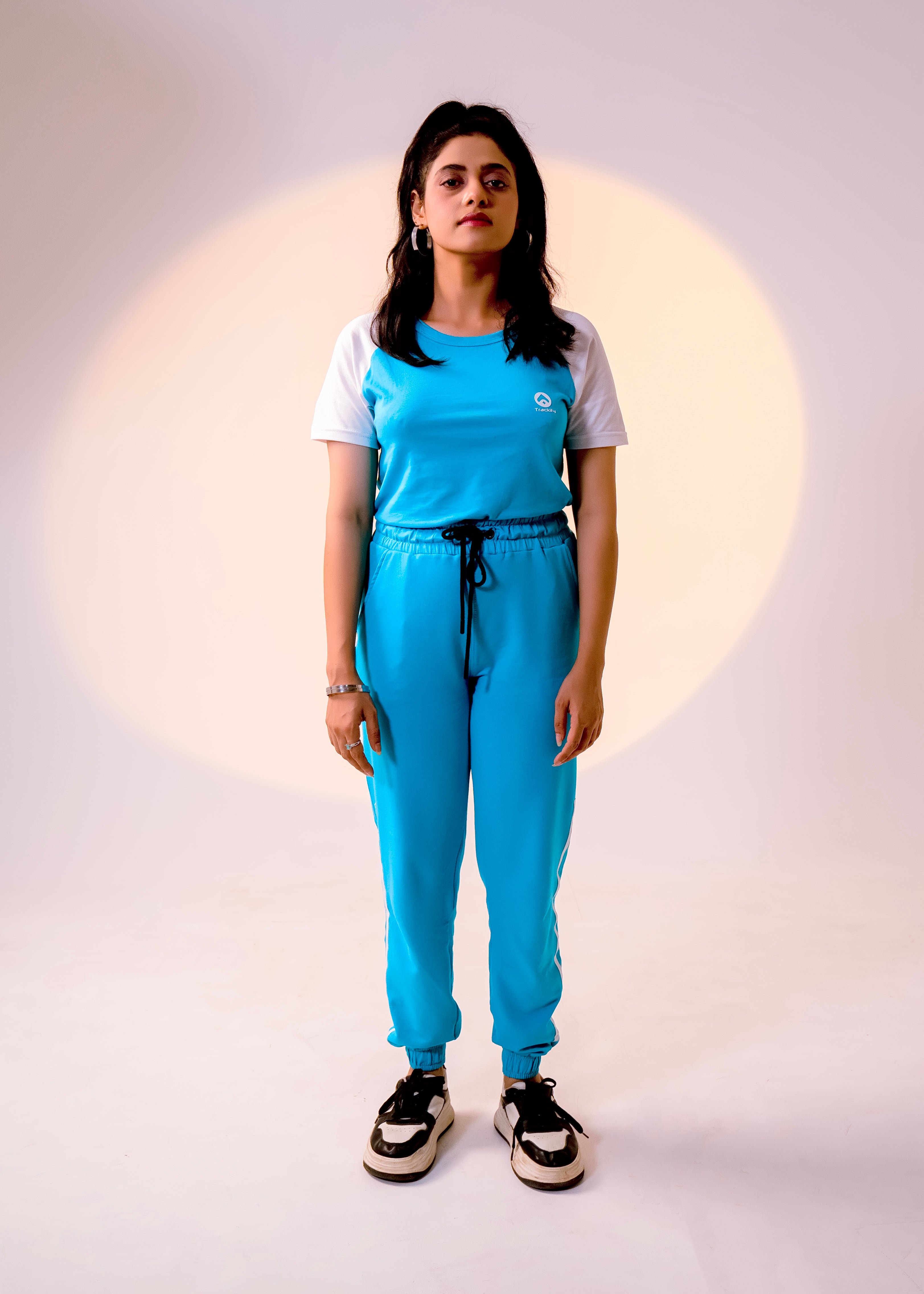 Scuba Blue - Cotton Lycra/French Terry - Women Summer Tracksuit