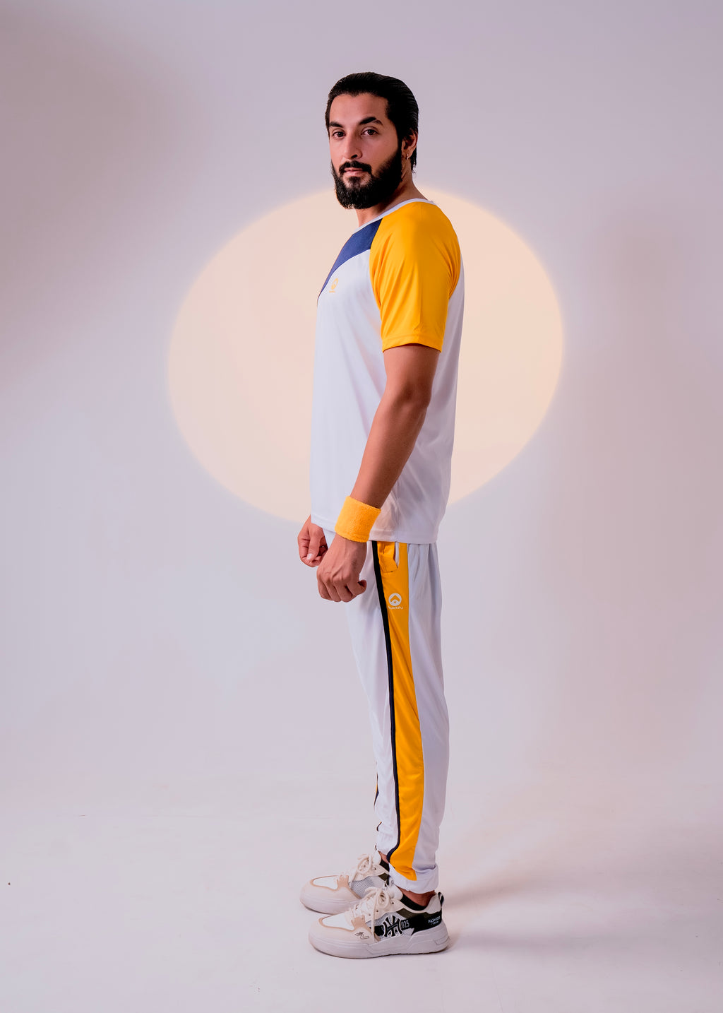 White/Navy/Yellow - Men Summer Tracksuit