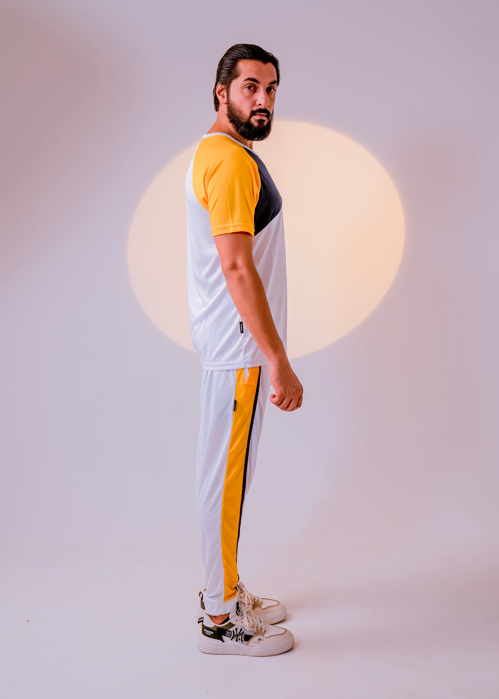 White/Navy/Yellow - Men Summer Tracksuit