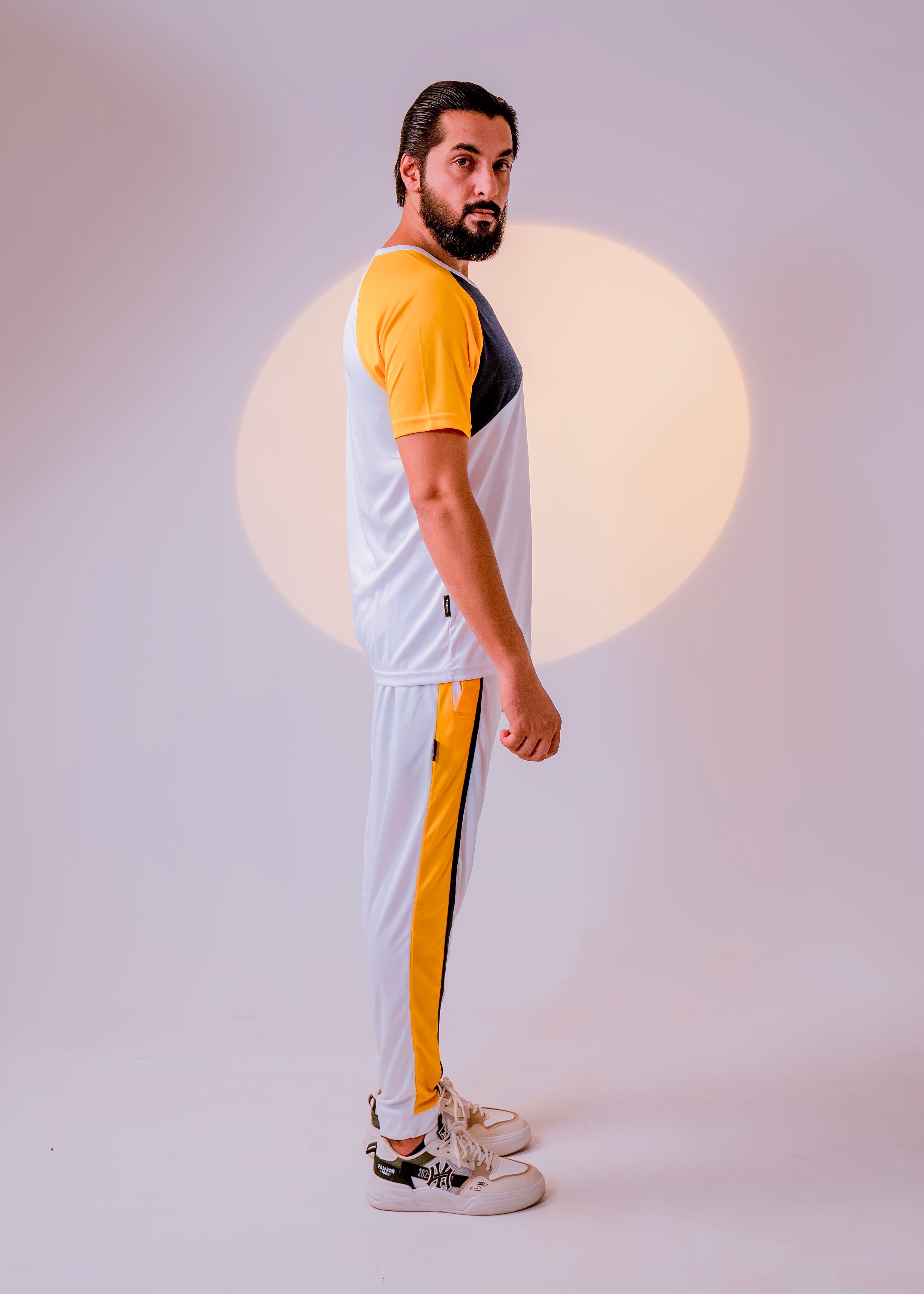White/Navy/Yellow - Men Summer Tracksuit